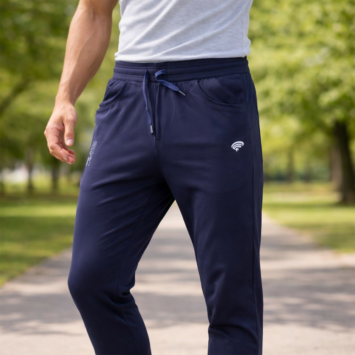 Men’s Stretchable Track Pants with Drawstring Waist & Zipper Pocket Lower
