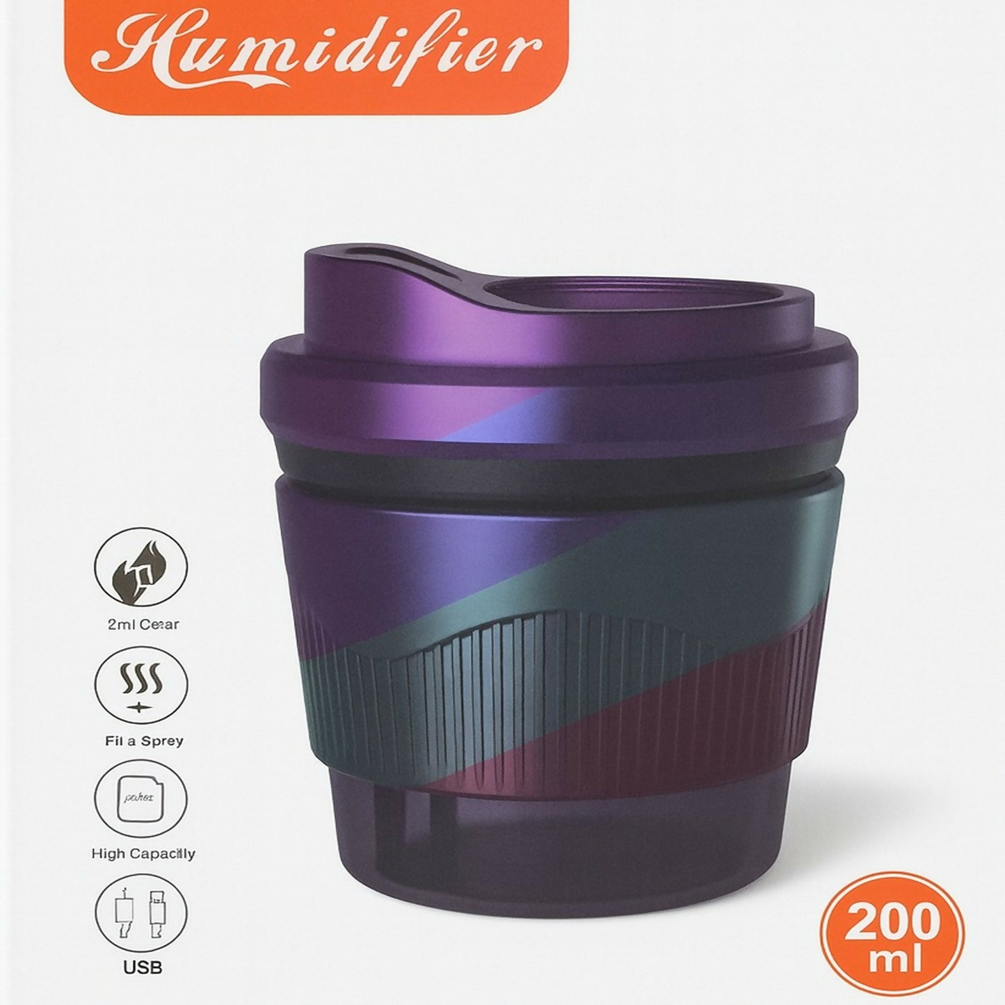 USB Coffee Cup Mini Humidifier 200ml Portable Aroma Mist Maker for Car & Home