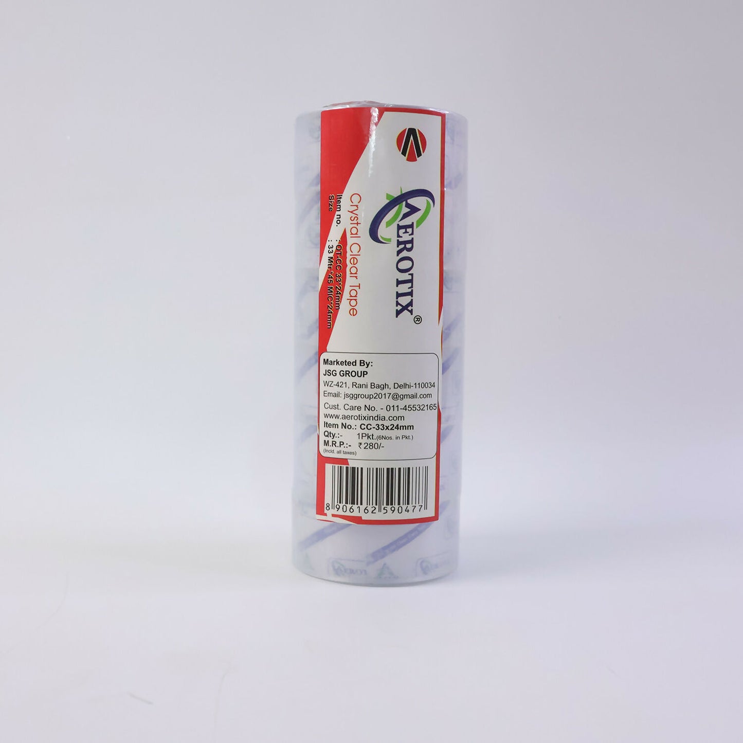 Crystal Clear Cello Tape Transparent Adhesive Packing Tape Rolls (33x18mm/8Pcs)