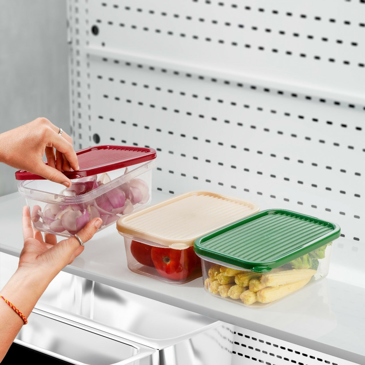 PLASTIC 1100 ML Veggie Vault Storage (pack of 3)