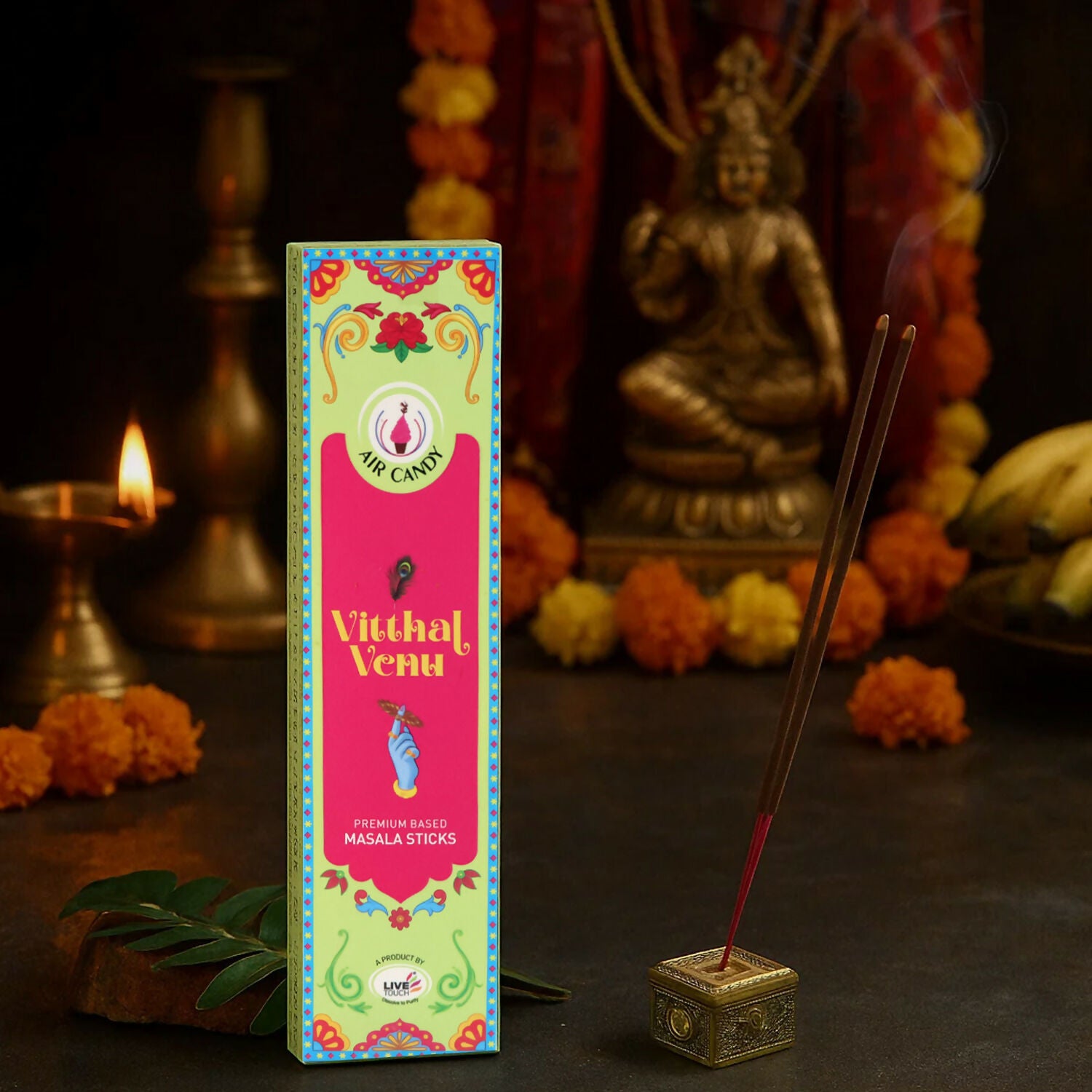 Air Candy Vitthal Venu Premium Masala Incense Sticks – Divine Fragrance for Prayer, Meditation & Peaceful Ambience (Pack of 10 Sticks)