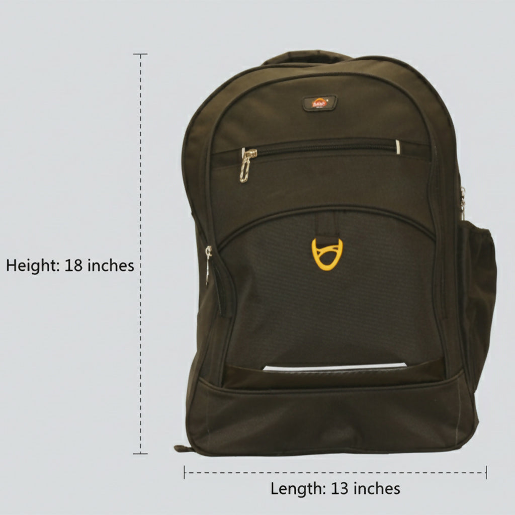 Black Backpack | Travel & Office Bag | Multi-Compartment Durable School Backpack for Men & Women