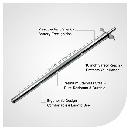 Stainless Steel Gas Lighter - Long Spark Kitchen Stoves & Restaurants (31 Cm / 1 Pc)