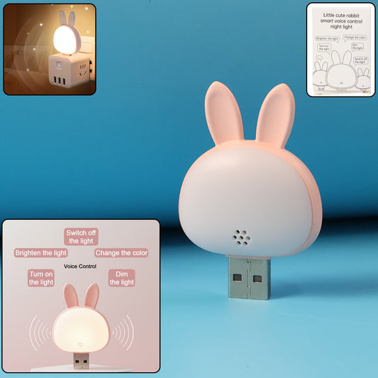 Cute USB Rabbit Night Light with Sound / Voice Activation