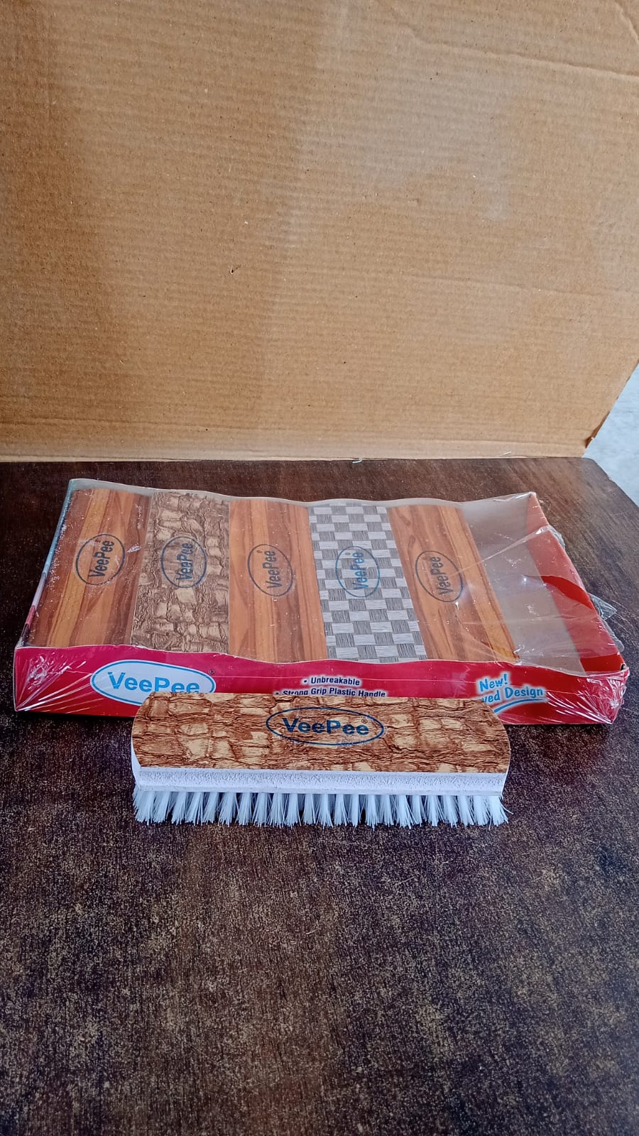 Veepee 6-Piece Washing and Cleaning Scrub Brush Set – (Multi-Color Bristles)