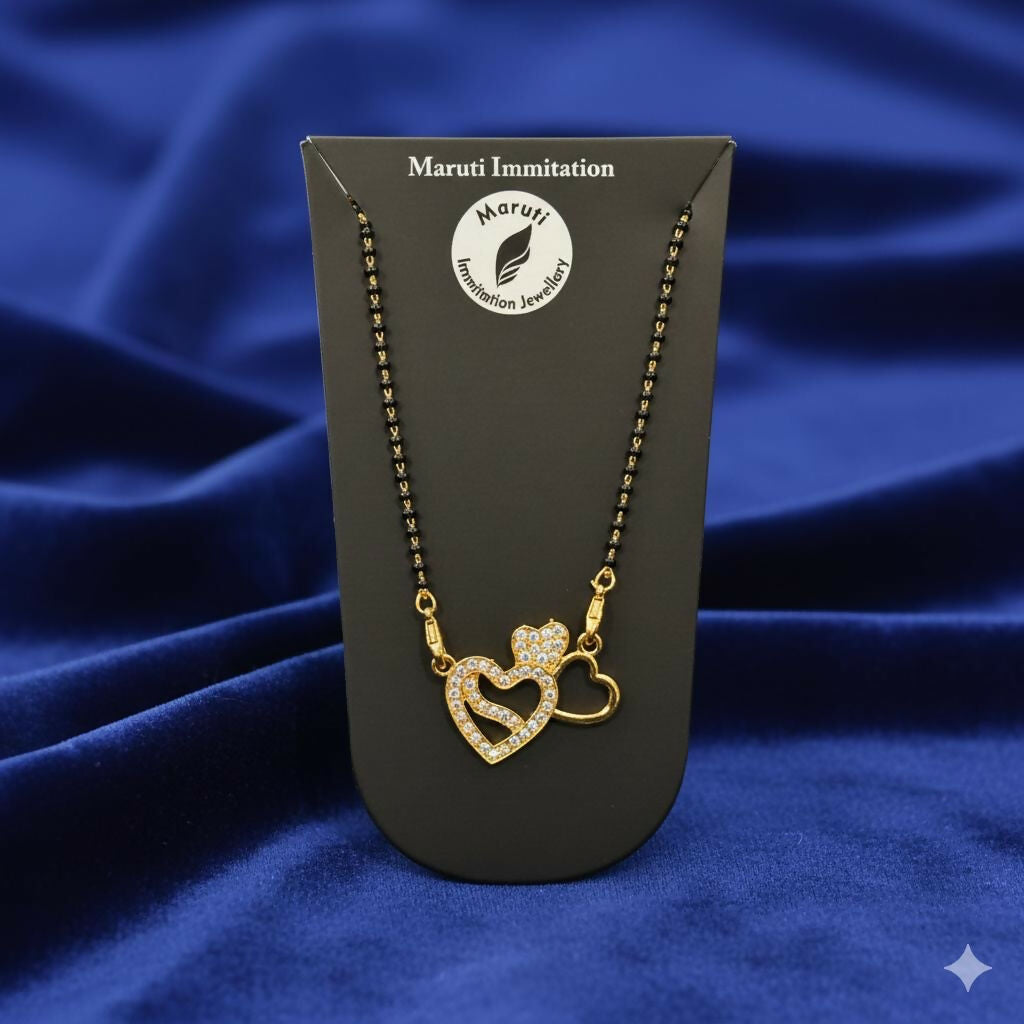 The Interlock Mangalsutra. Gold plated jewellery made with dimond.