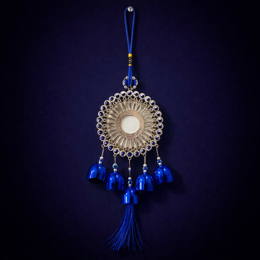 Evil Eye Hanging Decor with Bells & Tassel for Home, Door & Car Protection