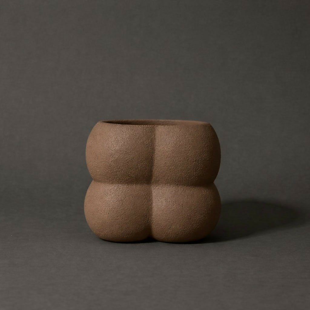 Textured Ceramic Planter Pot Modern Decorative Plant Holder