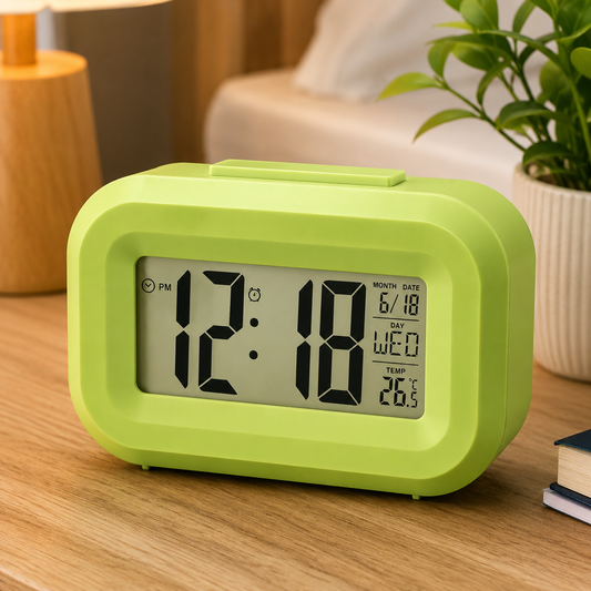 Digital Alarm Clock – Clear Display with Date & Temperature