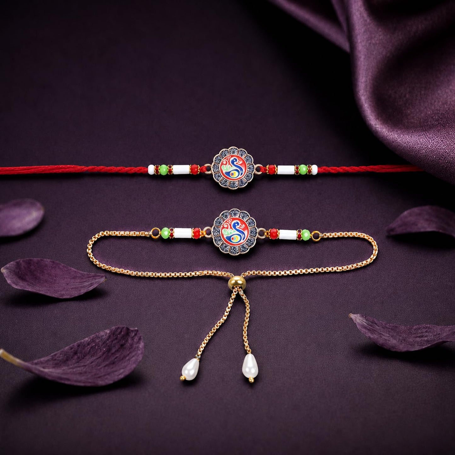 Rakhi for Brother with Chocolate Almonds 32gm - Rakshabandhan Gift Set, Pack of 5