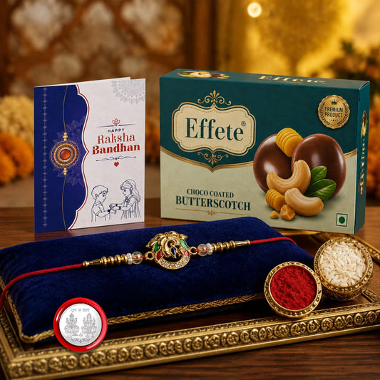 Complete Rakhi with Chocolate for Brother combo set for Raksha Bandhan.
