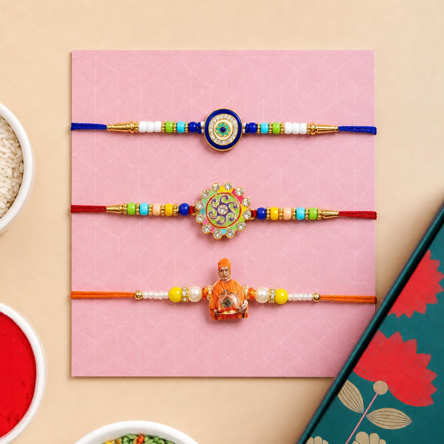 Rakhi for Brother with Chocolate 96gm - Raksha Bandhan Gift Set, Pack of 7
