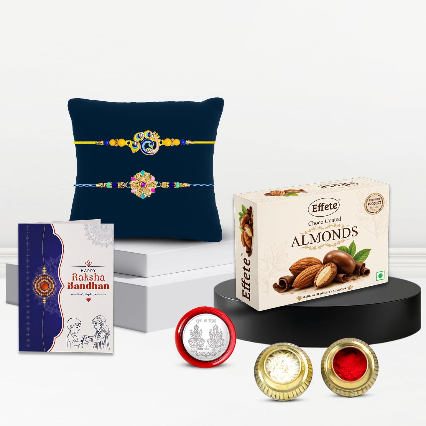 Celebration Ready Rakhi for Brother with Chocolate Almonds 32gm, Pack of 6