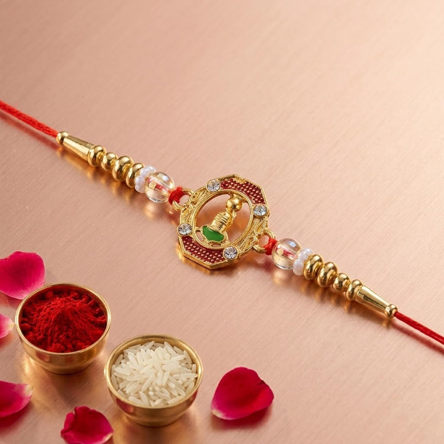Rakhi for Brother & Bhaiya with Pooja Thali - Raksha Bandhan Gift Set, Pack of 7