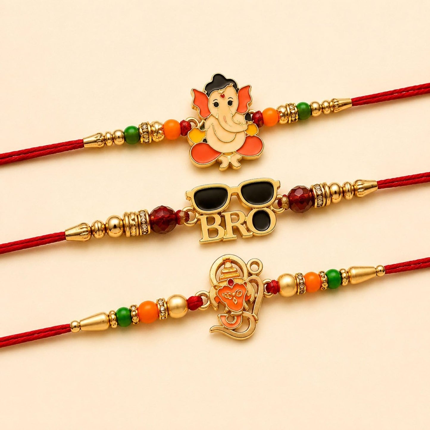 Rakhi for Brother with Ganesh Pooja Thali - Rakshabandhan Gift Set, Pack of 7