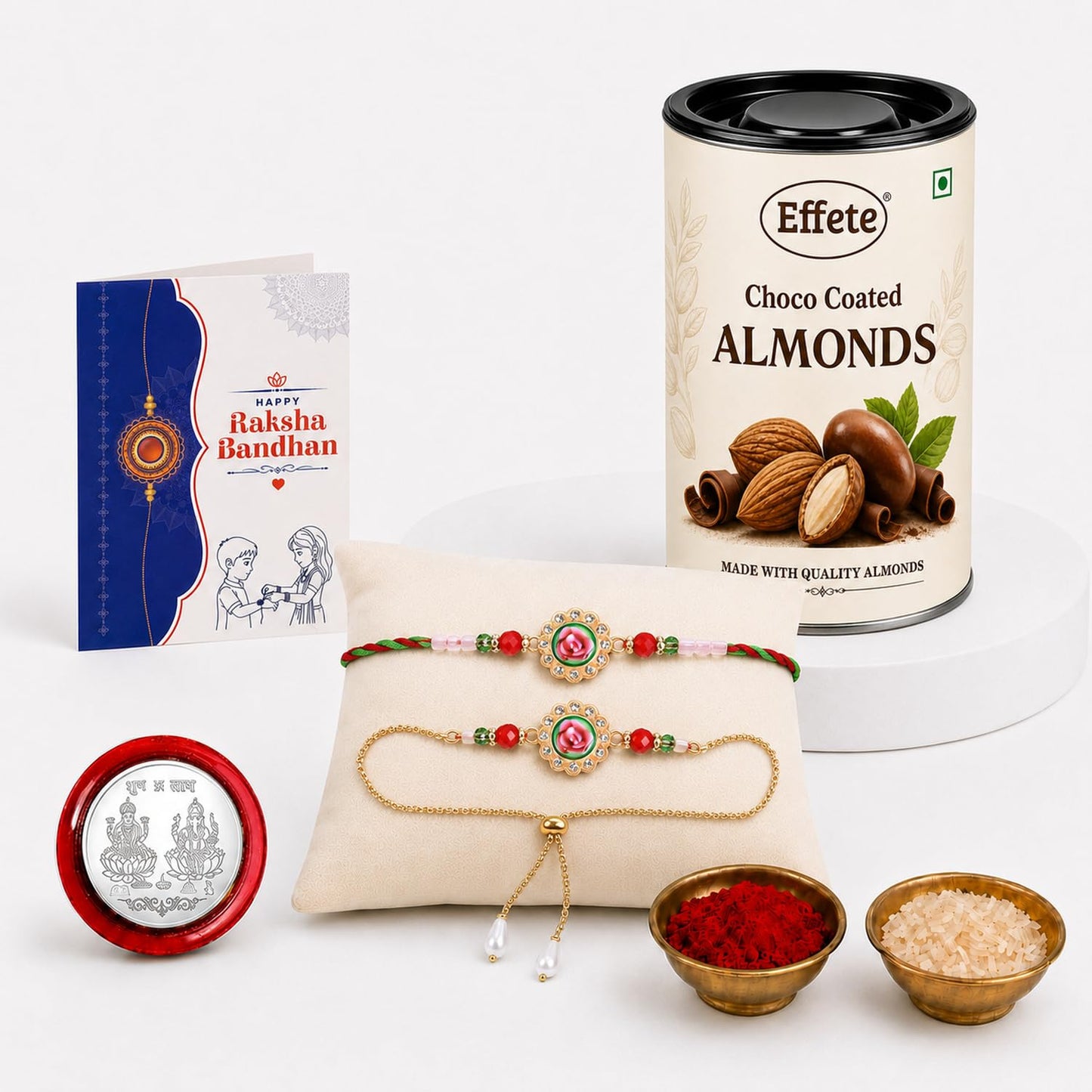 Rakhi for Brother with Chocolate 96gm - Raksha Bandhan Gift Set, Pack of 5