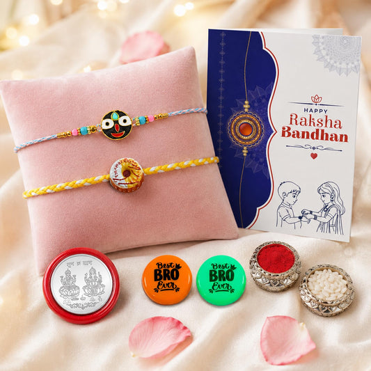 Lord Jagannath, Donut Charm Multicolor Rakhi for Brother & Bhaiya | Pack of 6