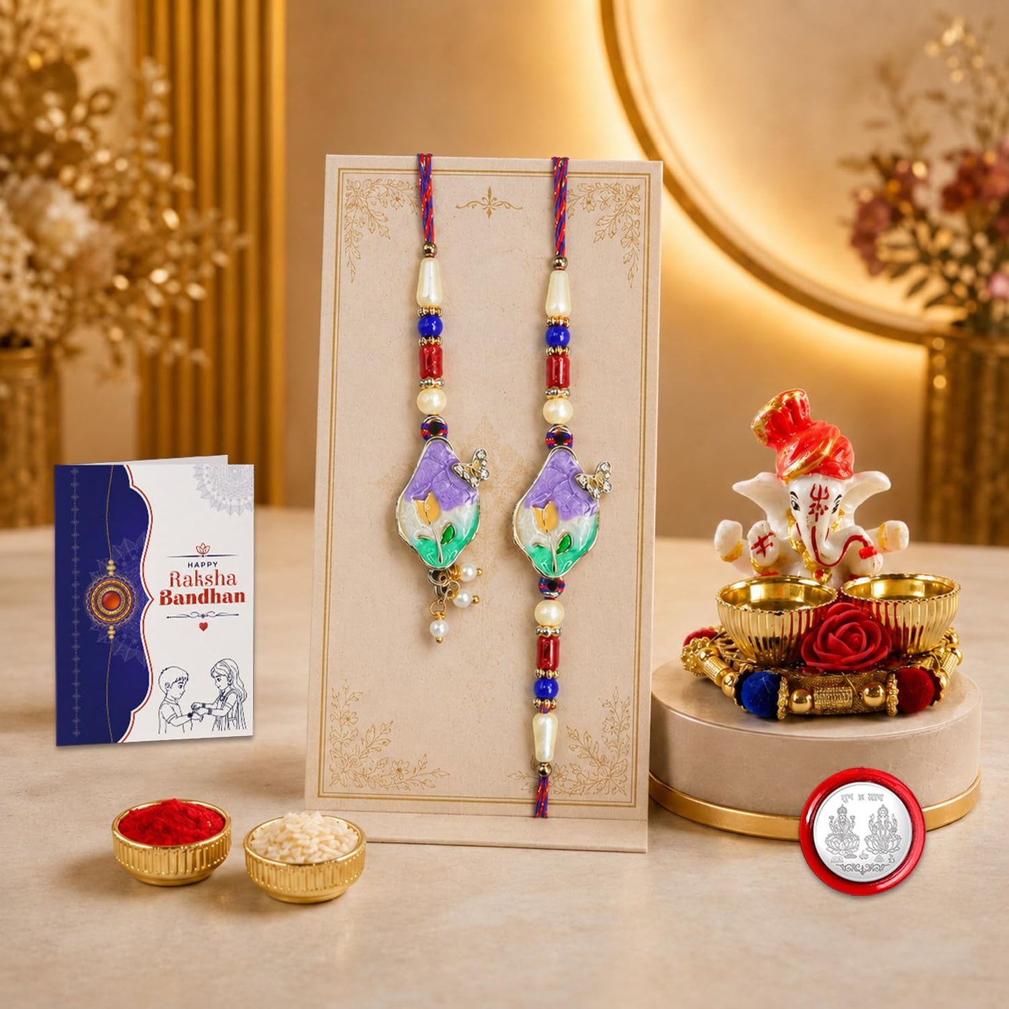 Designer Trendy Multicolor Lumba Rakhi Combo for Brother Bhaiya Bhai | Pack of 5