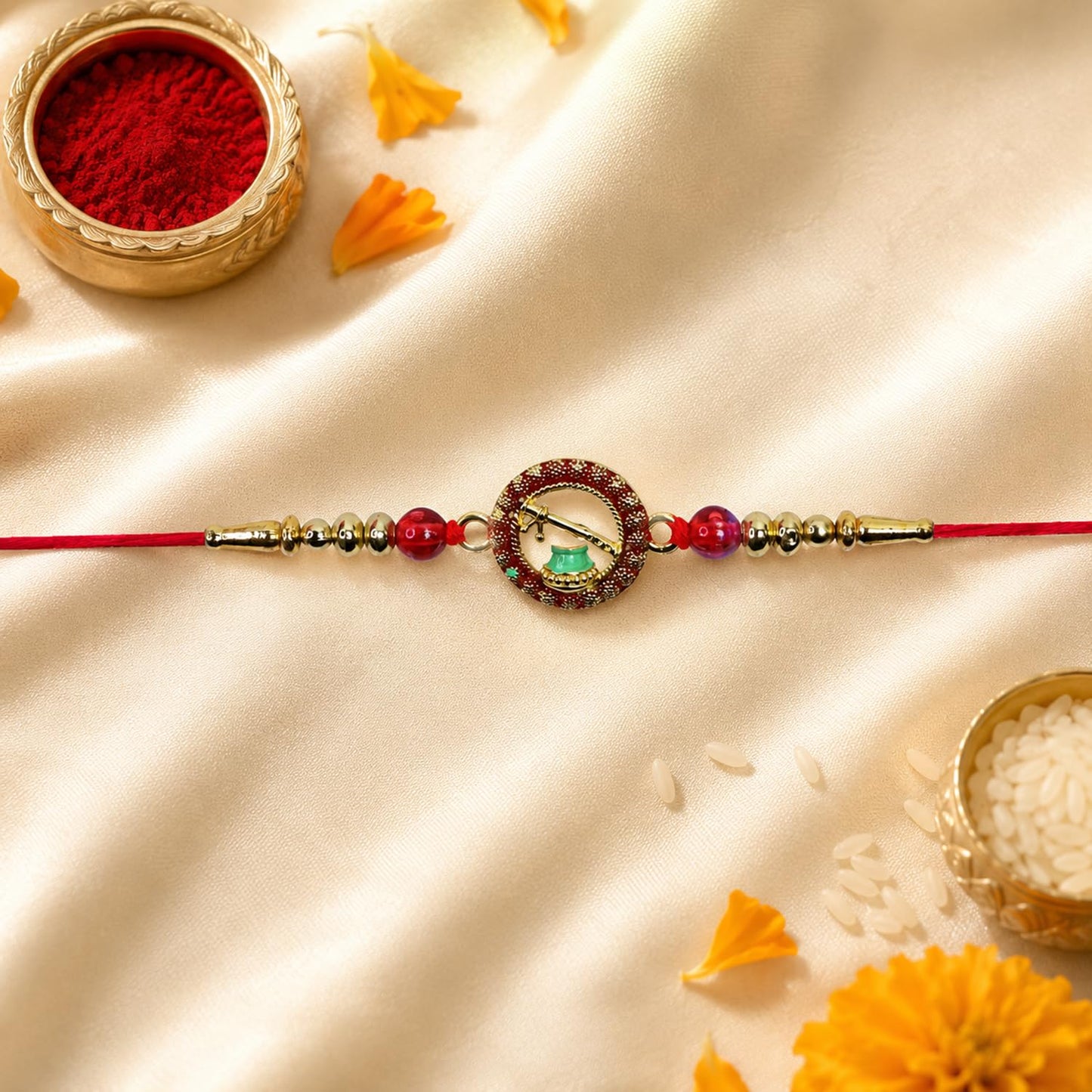 Evil Eye,Food Charm Multicolor Rakhi Combo with Multicolour | Pack of 7