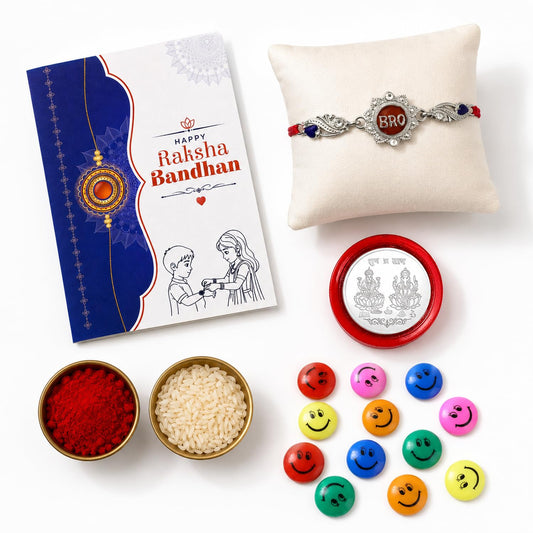 Bro Multicolor Rakhi for Brother & Bhaiya with Decorative Magnets | Pack of 5