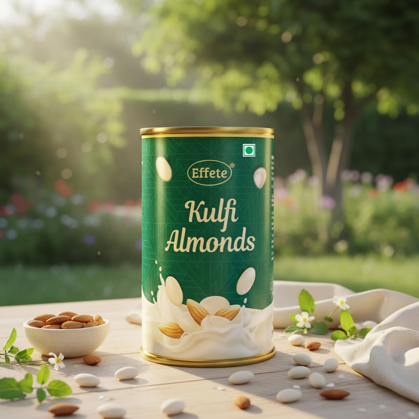 Peacock Rakhi for Brother with Kulfi Almonds 96gm, Roli Tikka & Card, Pack of 5