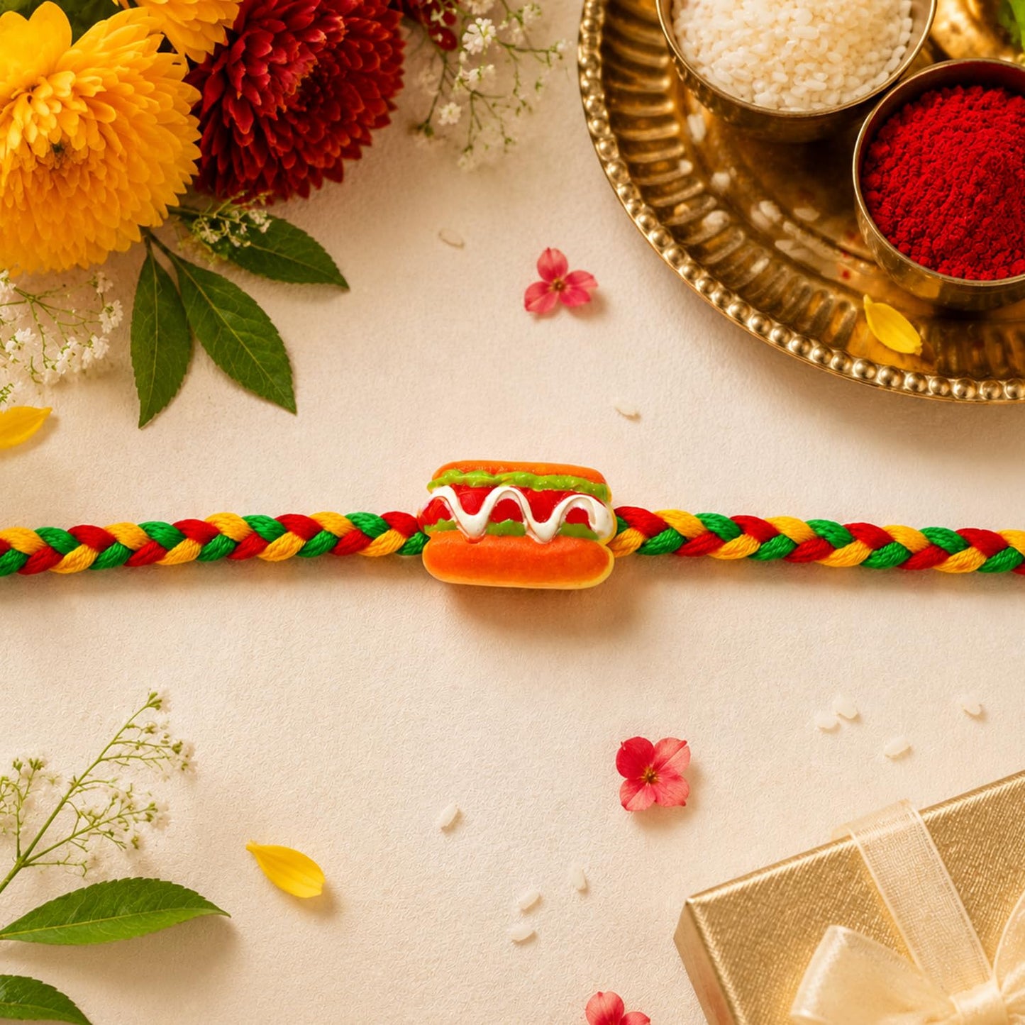 Rakhi for Brother & Bhaiya with Biscuit 60gm - Rakshabandhan Gift Set, Pack of 7