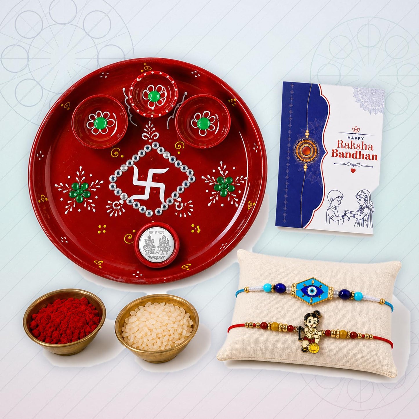 Evil Eye, Bal Hanuman Multicolor Rakhi for Brother & Bhaiya | Pack of 6