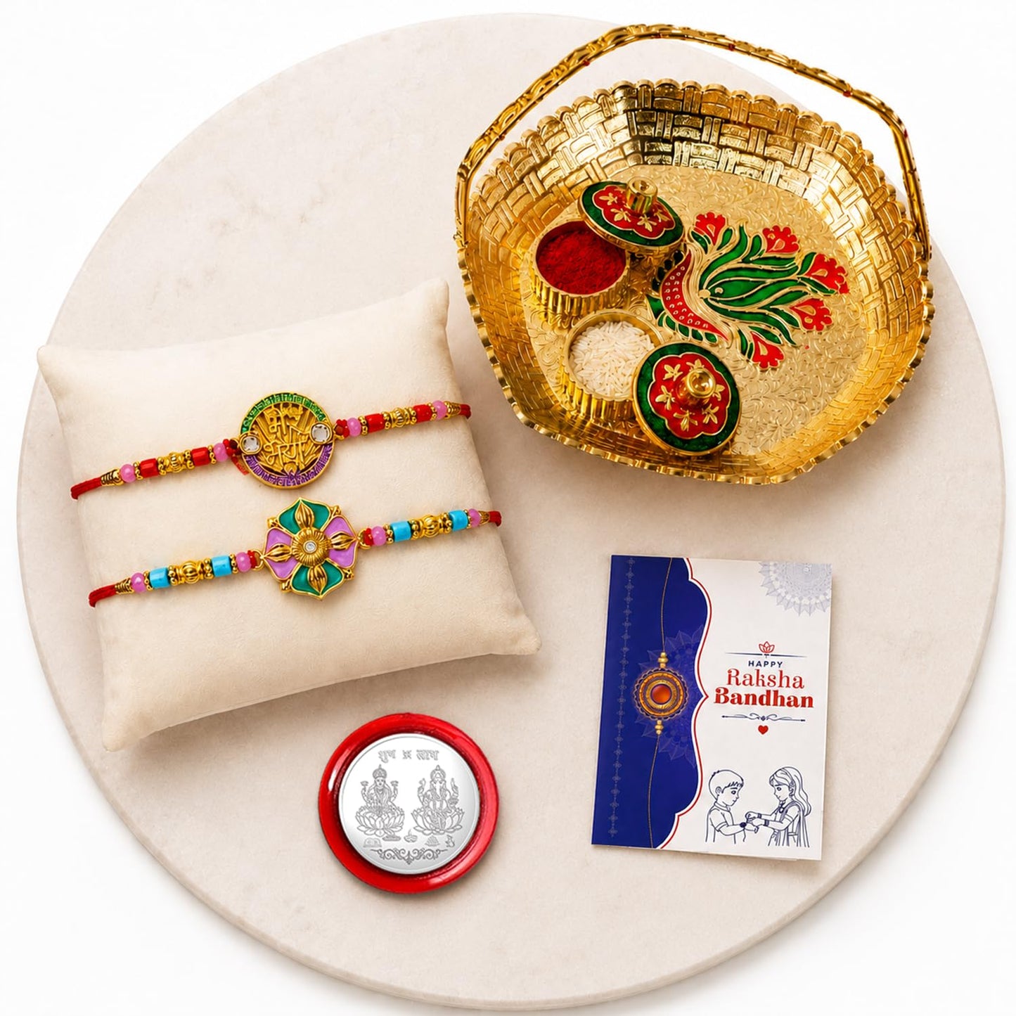 Mera Bhaiya, Flower Multicolor Rakhi for Brother & Bhaiya | Pack of 6