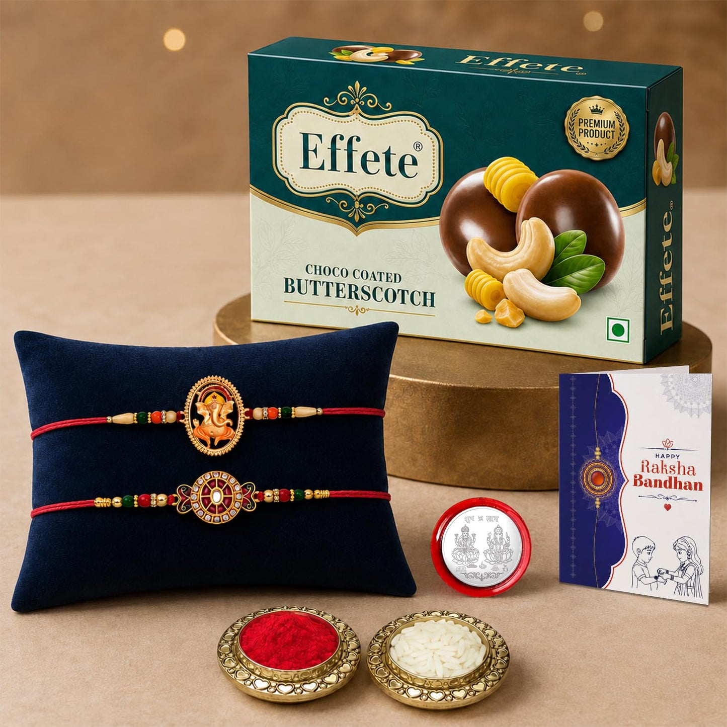 Rakhi for Brother with Chocolate 32gm - Raksha Bandhan Gift Set, Pack of 6