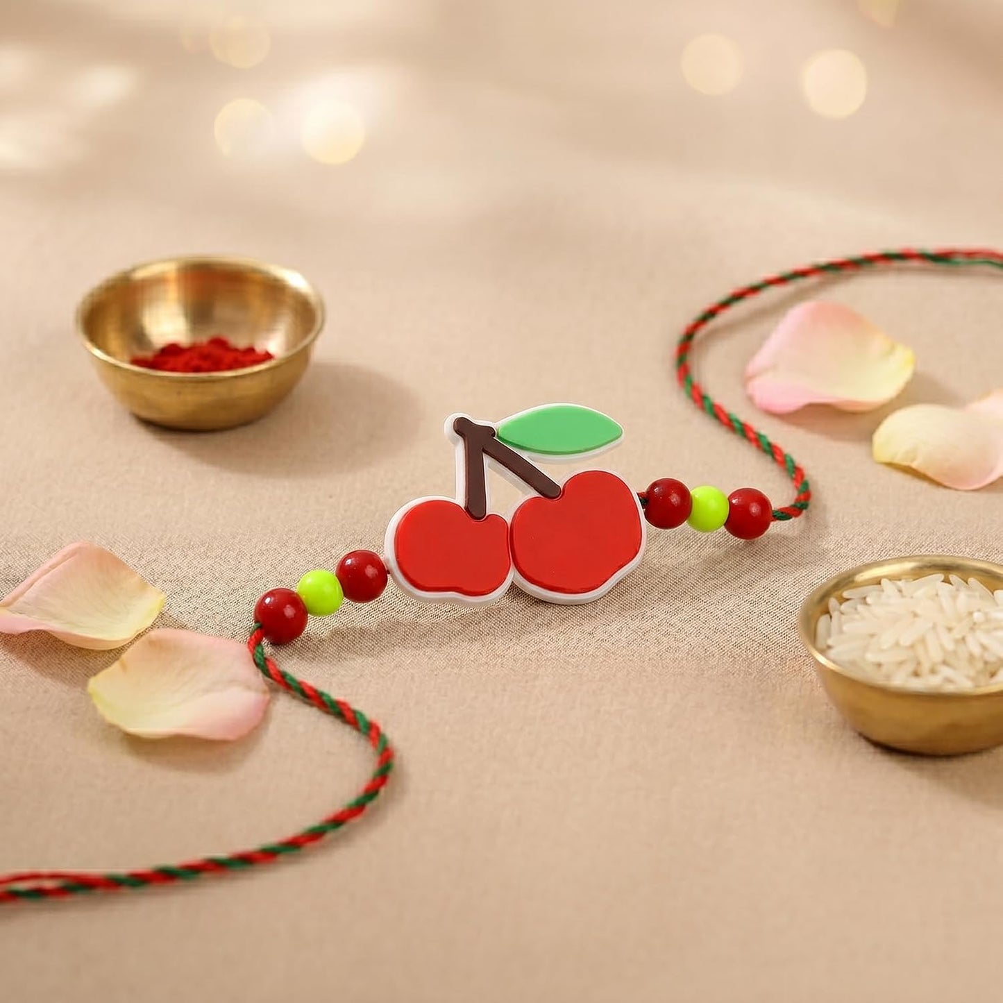 Fruit Rakhi for Brother with Biscuit 60gm - Raksha Bandhan Gift Set, Pack of 7