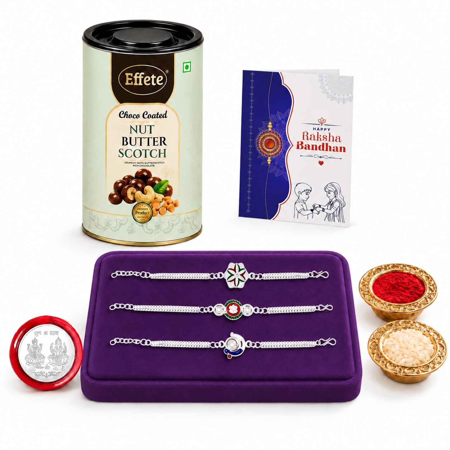 Star Rakhi for Brother with Chocolate 96gm - Raksha Bandhan Gift Set, Pack of 7