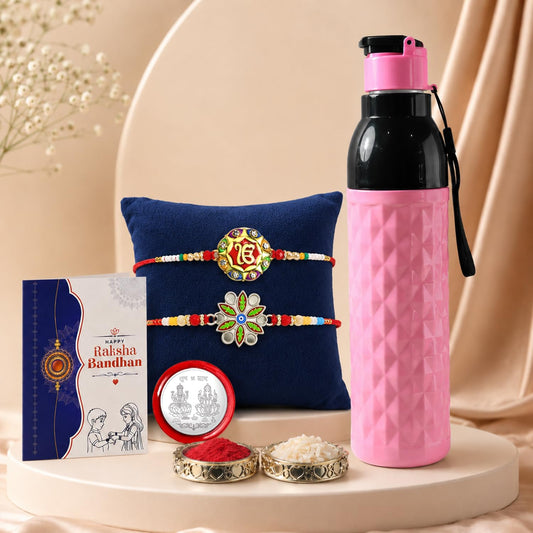 Designer Multicolor Ek Omkar & Floral Rakhi Combo for Brother | Pack of 6
