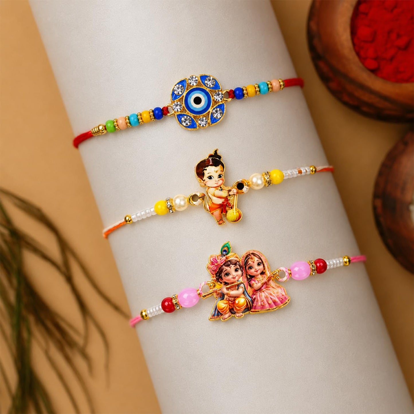 Rakhi for Brother with Chocolate 32gm - Raksha Bandhan Gift Set, Pack of 7