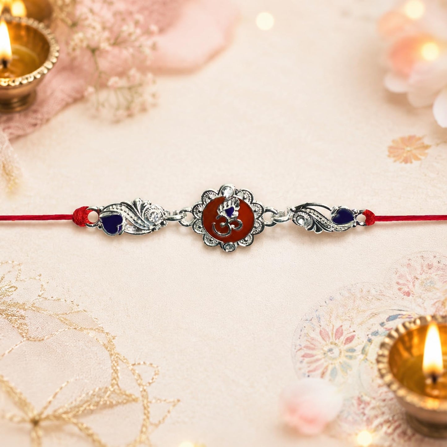 Rakhi for Brother – Raksha Bandhan Gift Combo with Om Design Rakhi, Ganesh Idol