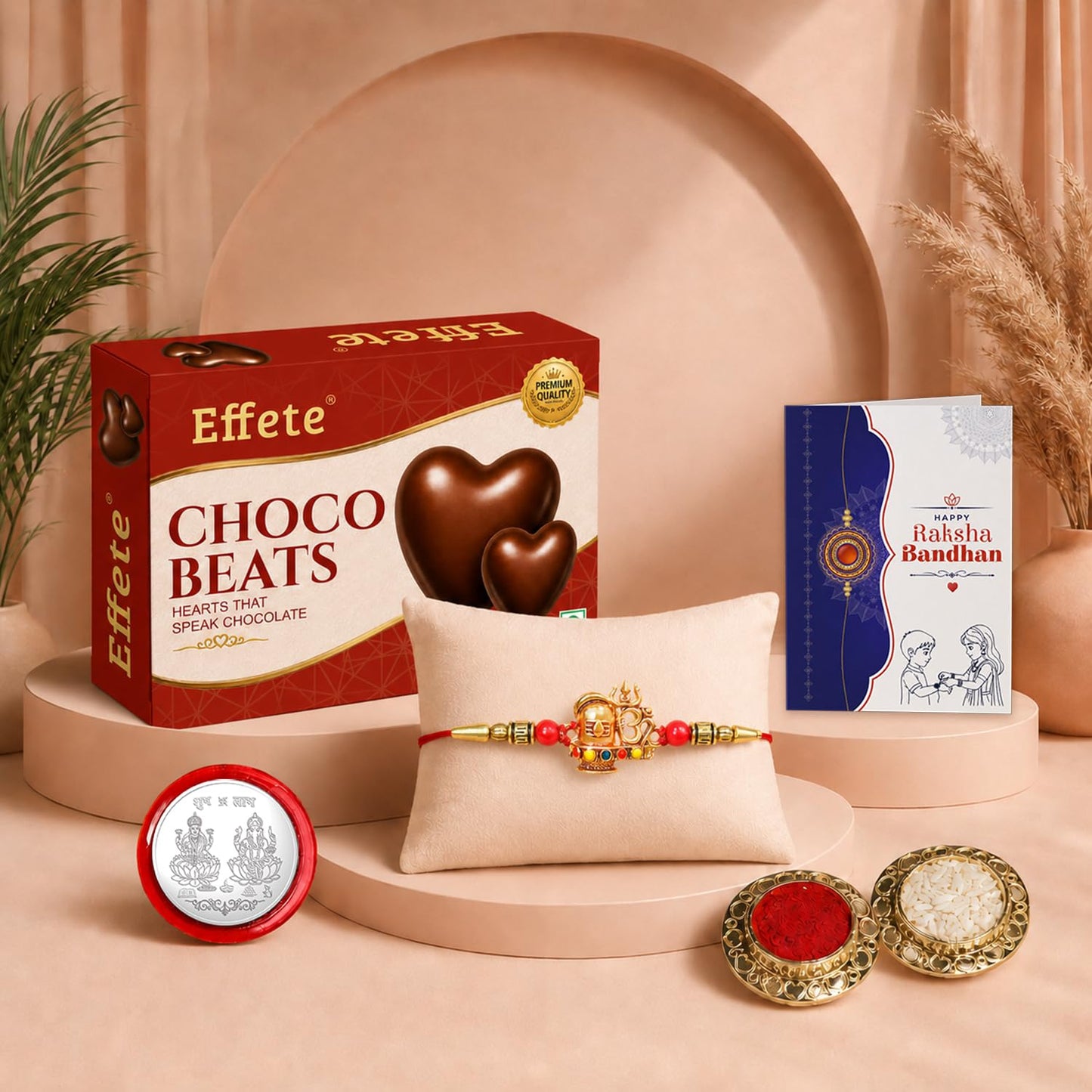 Rakhi with Chocolate for Brother – Shivling Raksha Bandhan Gift Combo (Pack of 5)
