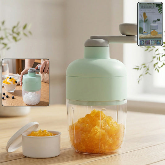 Manual Ice Crusher Shaved Ice Machine with Hand Crank (1 Set)