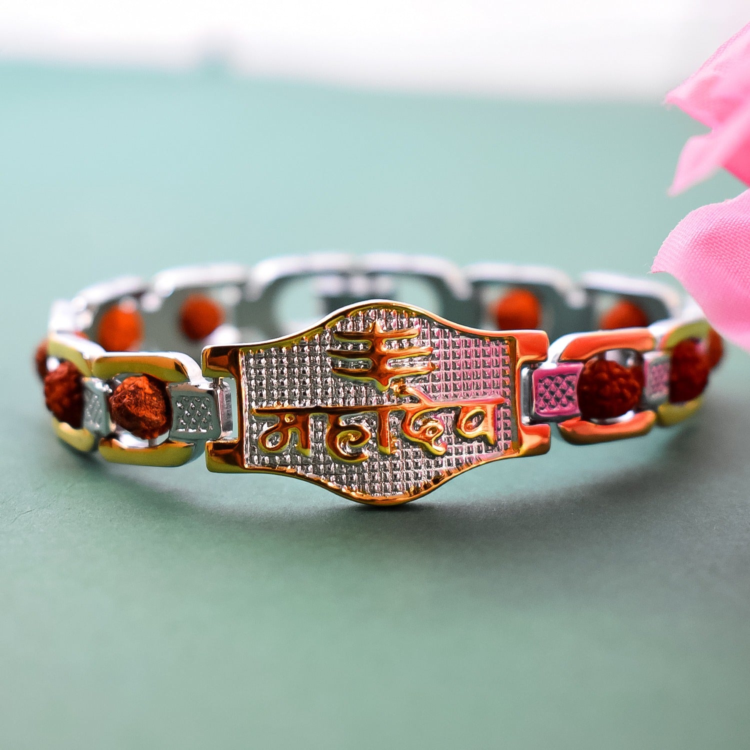 Mahadev Name  Bracelet with Rudraksha: Divine Strength and Protection