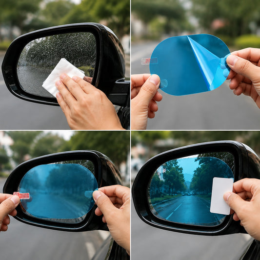 Car Mirror Anti Fog Film – Waterproof Clear Rearview & Side Mirror