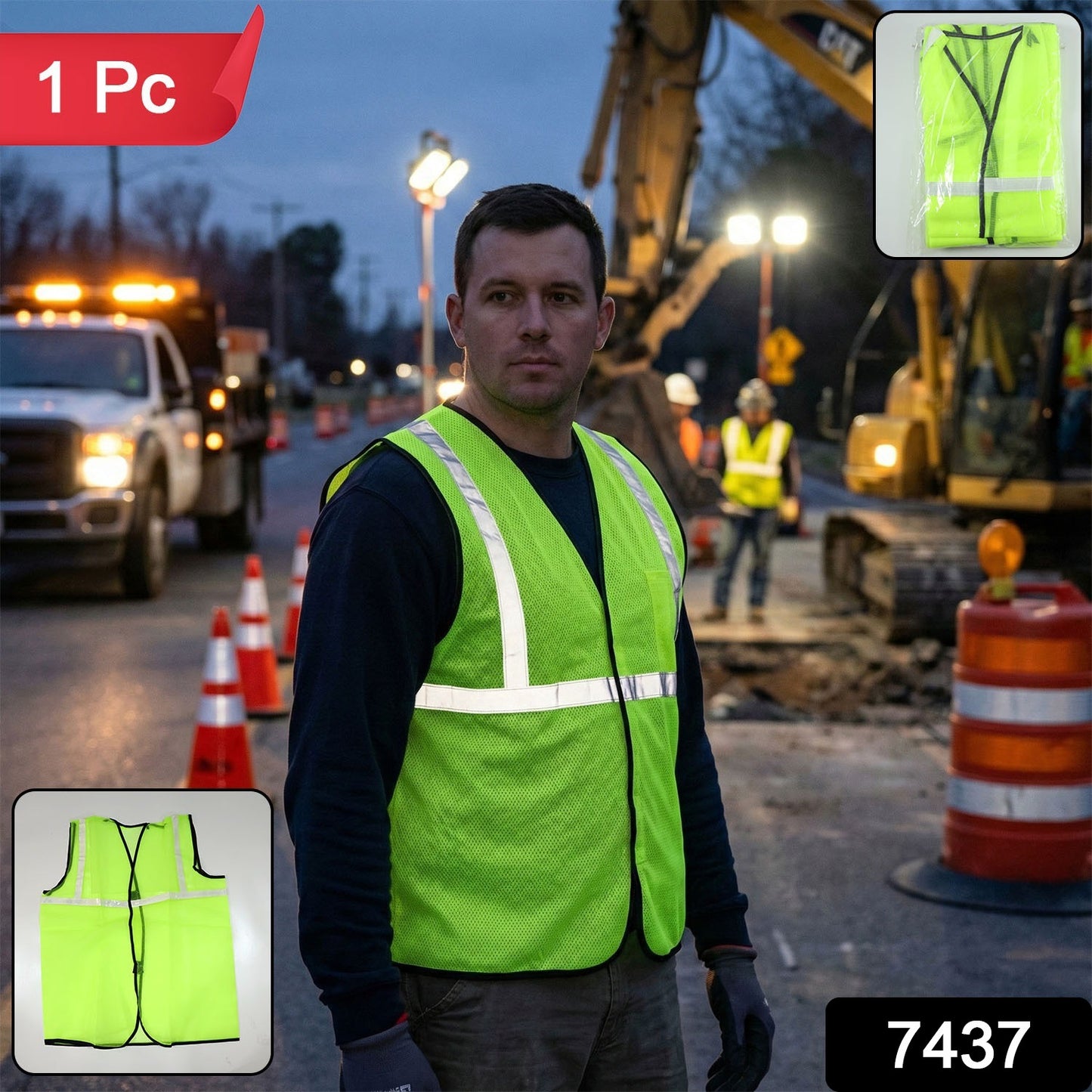 Green Safety Jacket for Construction Protection