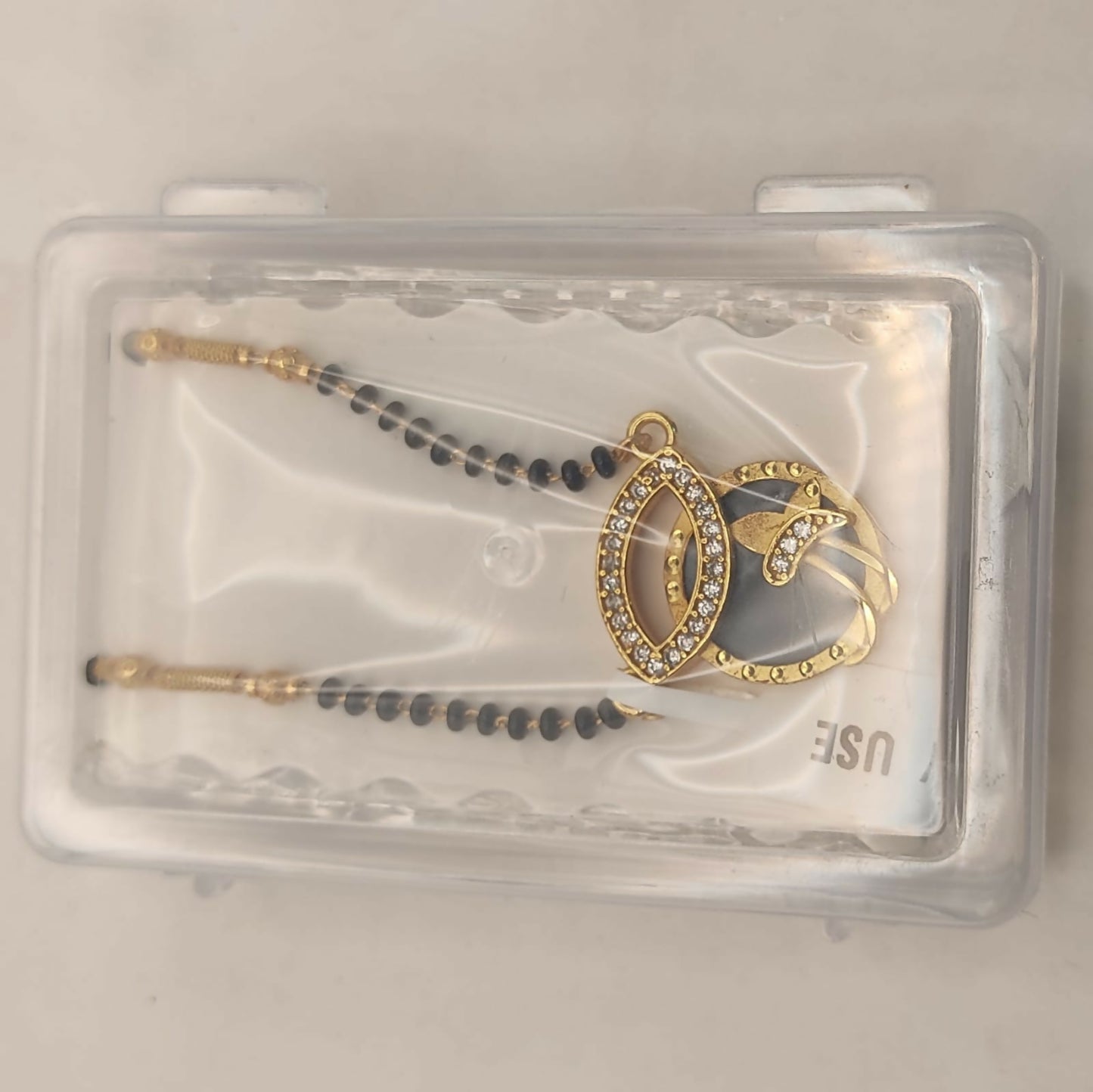 Gold-Plated AD Evil Eye Mangal sutra with Floral Pendant For women