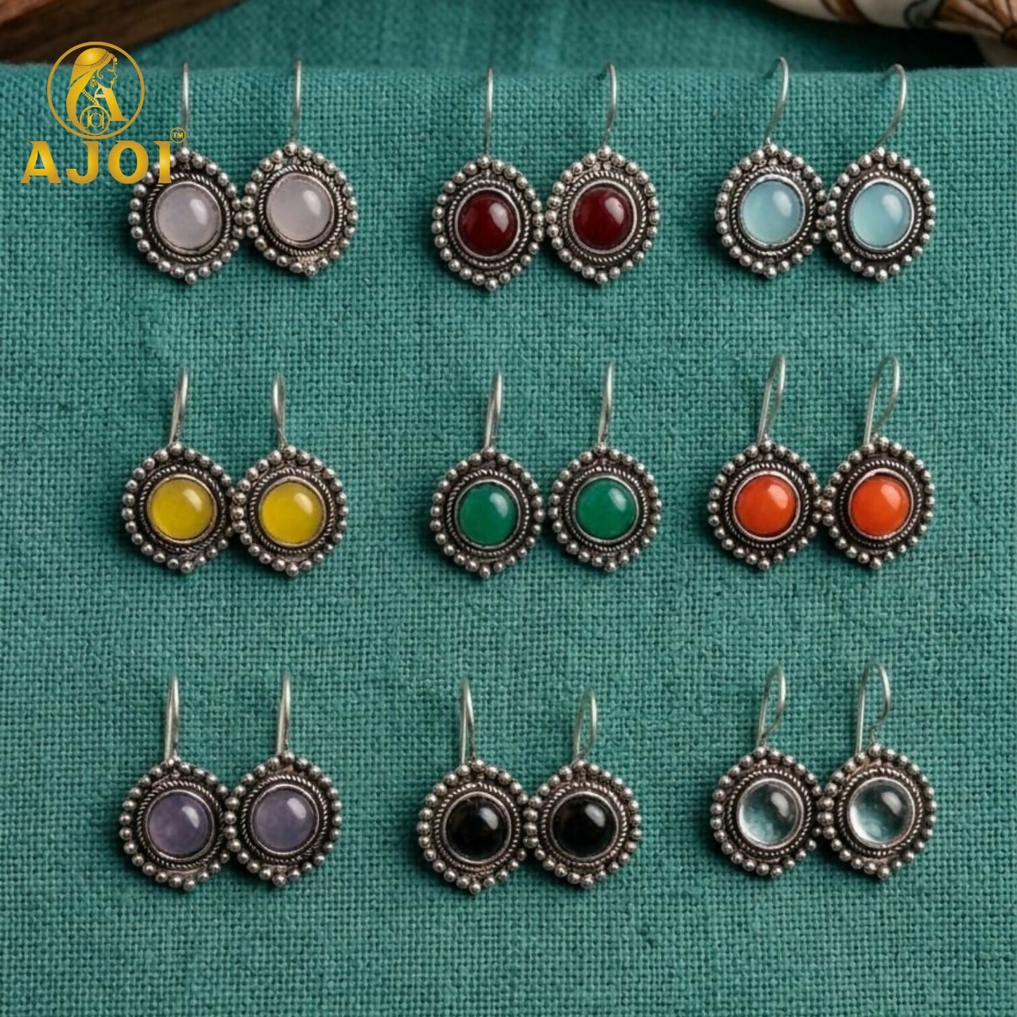 Earrings set showing intricate beaded design and hook style