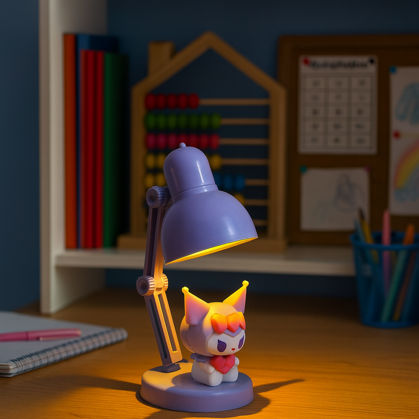 Cute Cartoon LED Desk Lamp with Night Light, Adjustable Study Lamp for Kids