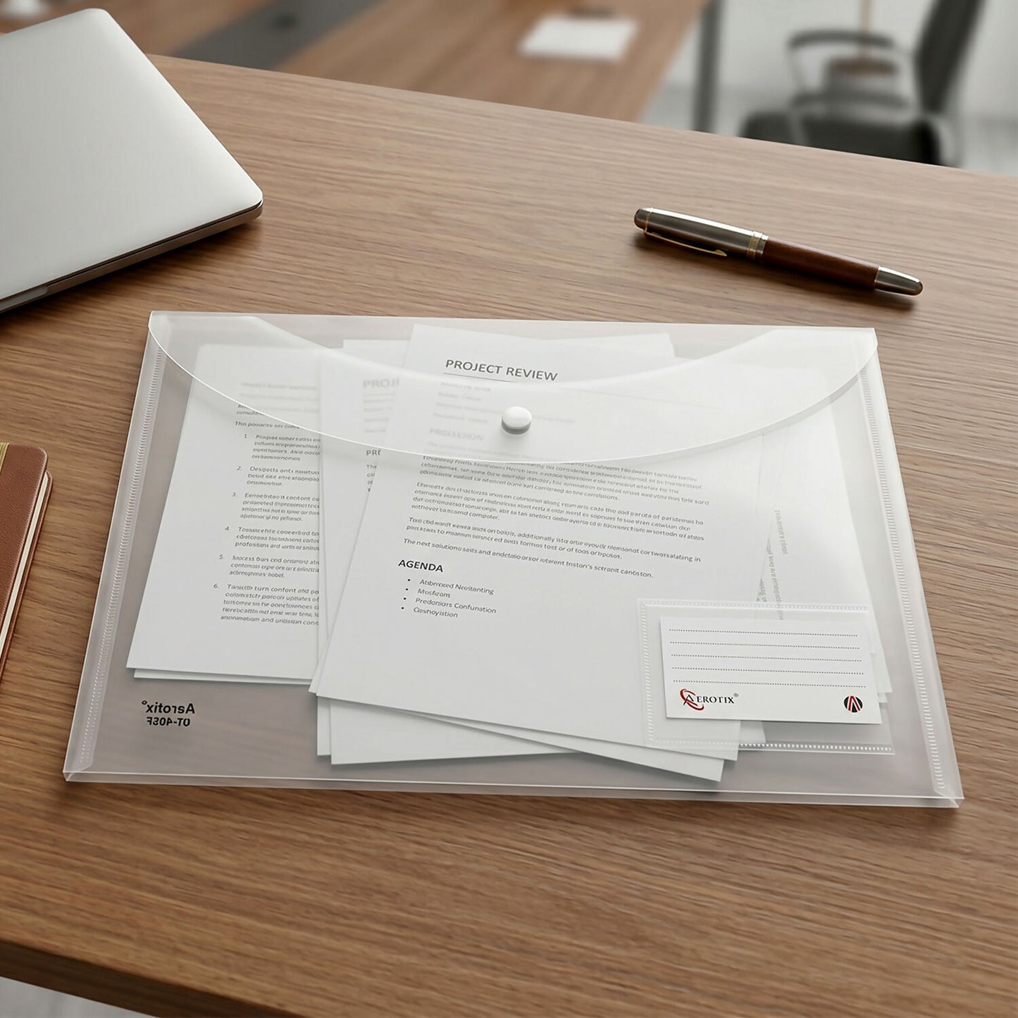 Side View of Clear Document Folder Organizer
