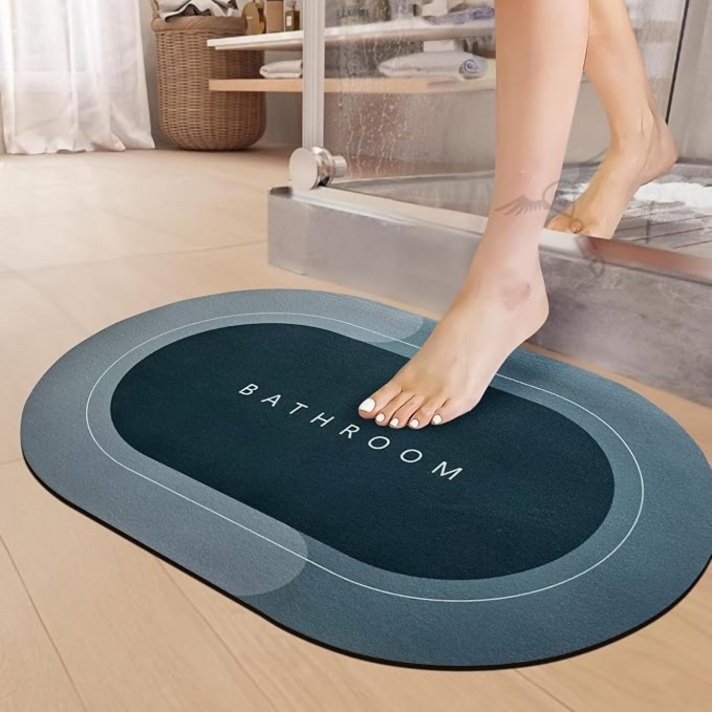 Super Absorbent Quick-Dry Oval Bathroom B Grade Floor Mat (60Gm)