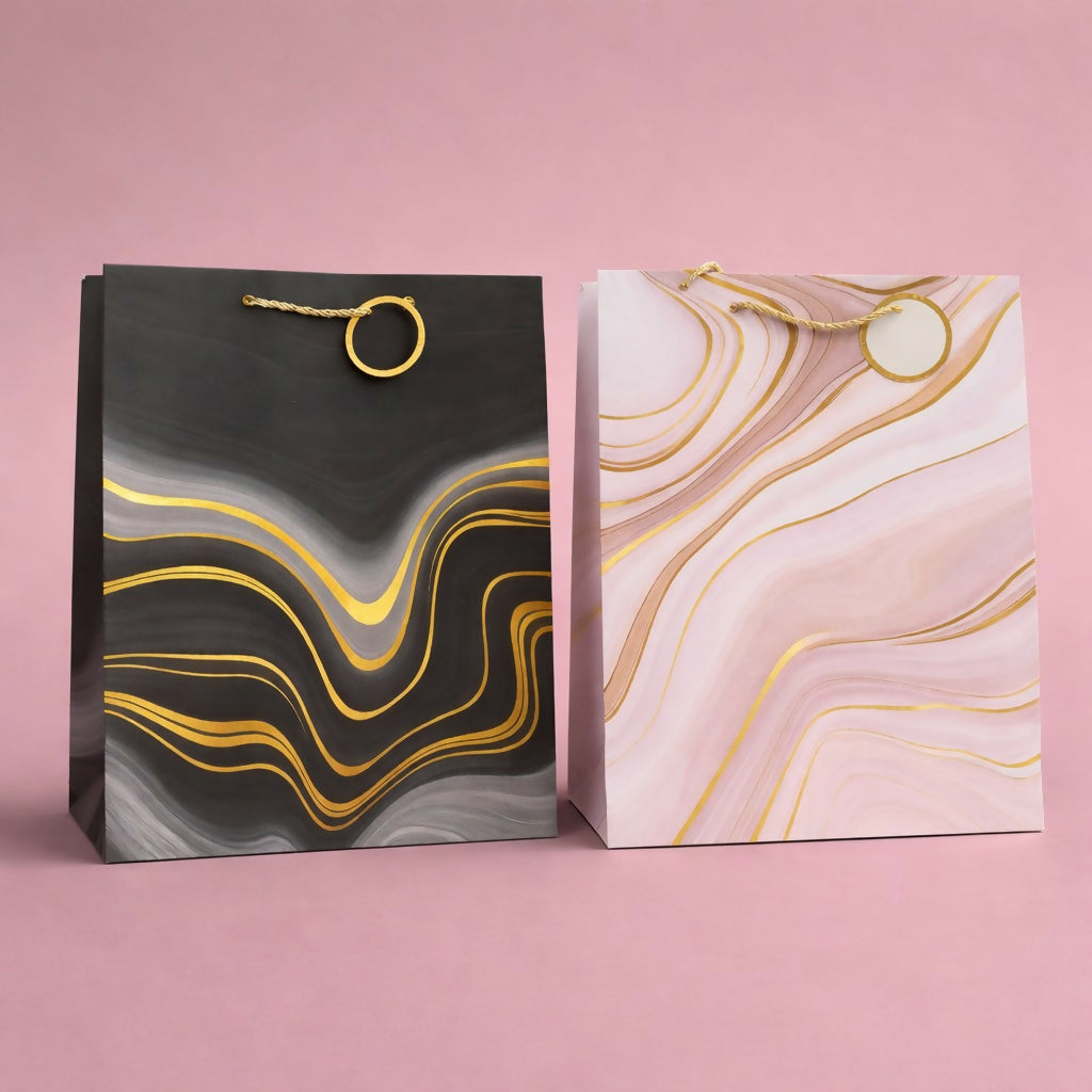 Premium Marble Design Gift Bag with Handle Paper Carry Bag (1 PC)
