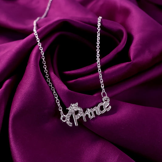 Prince Name Letter Locket Pendant Necklace With Chain For Men's And Boy's (1Pc)