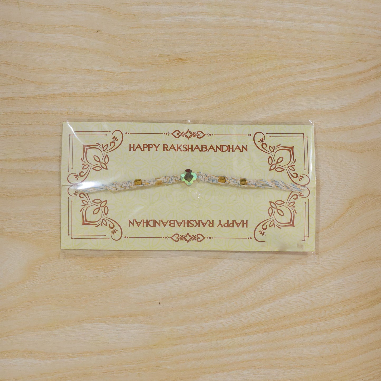 Beautiful Pearl and Stone Rakhi with Bright Beads and Elegant Raksha Bandhan Look