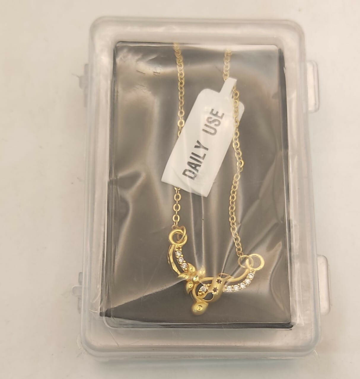 Gold-Plated Floral Pendant Necklace with AD For women and girls