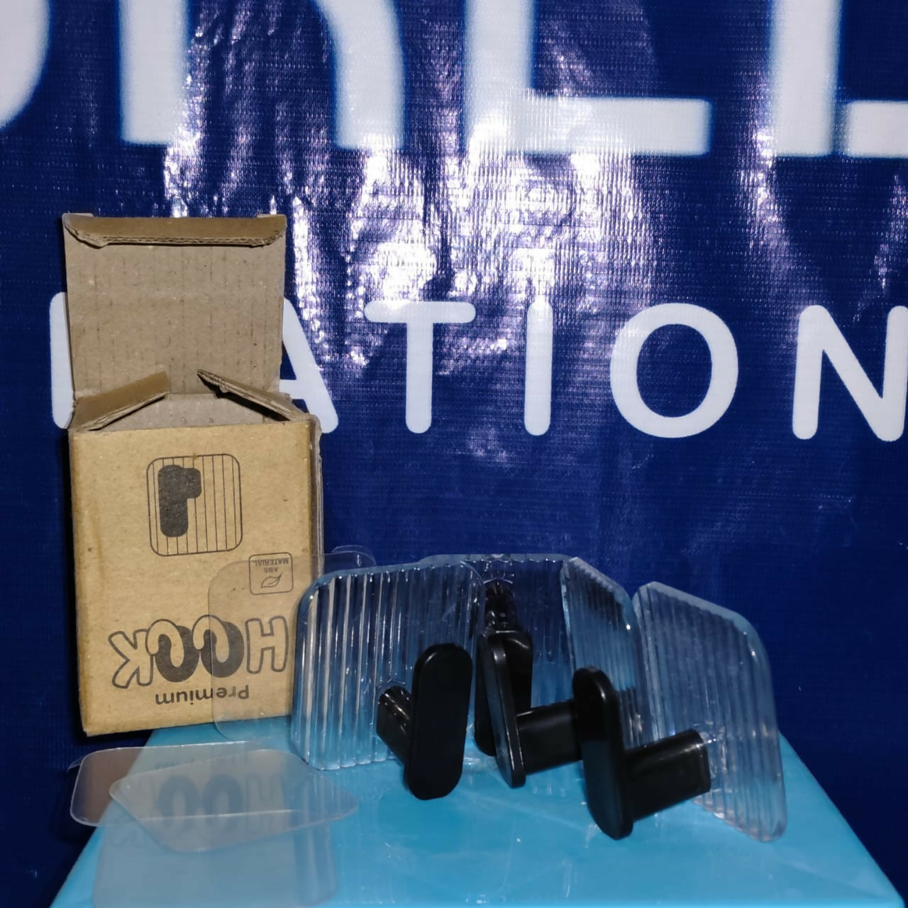 Adhesive Acrylic Towel Hooks pack of 4