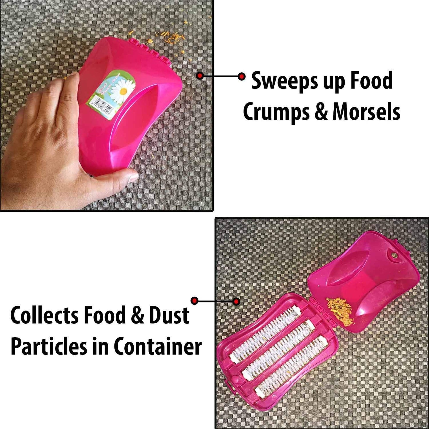 प्लास्टिक हैंडहेल्ड कालीन रोलर ब्रश धूल टुकड़ा कलेक्टर, गीला, और सूखी ब्रश के साथ सफाई